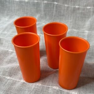 TUPPERWARE Vintage Orange Juice Cups Set of 4 Tumblers each 4 ounces EUC